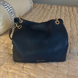 Michael Kors Navy Pebbled Leather Shoulder Bag